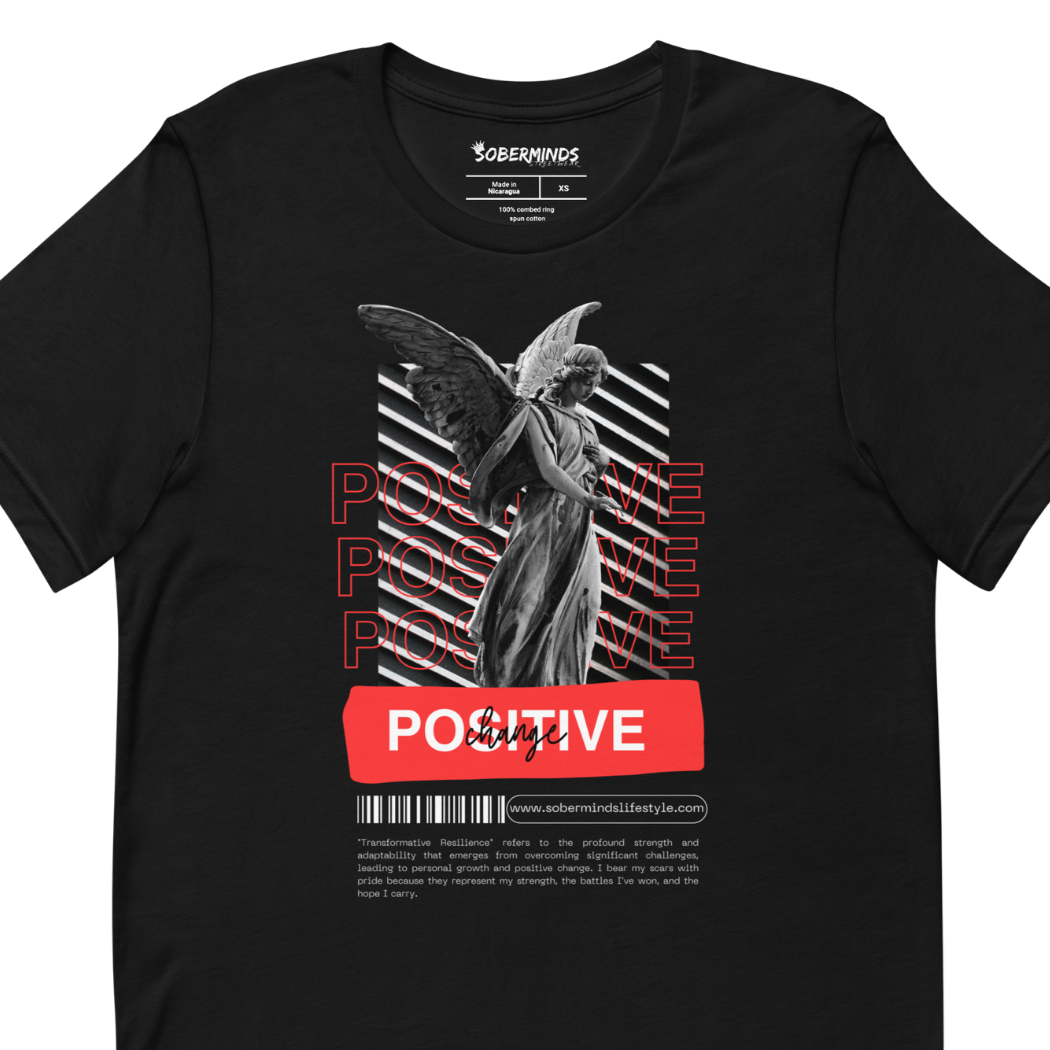 Positive Change Recovery Tee by Soberminds, recovery tee product image