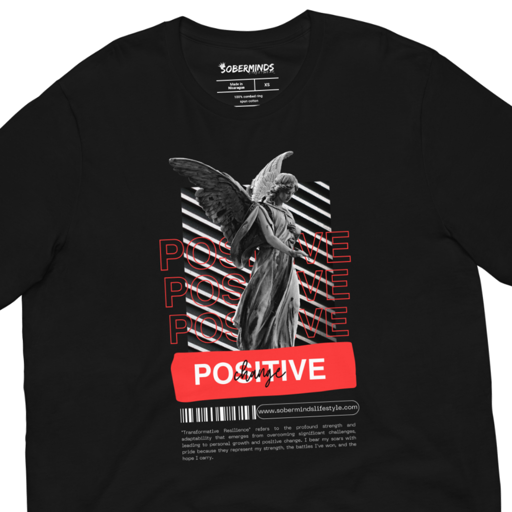 Positive Change Recovery Tee by Soberminds, recovery tee product image