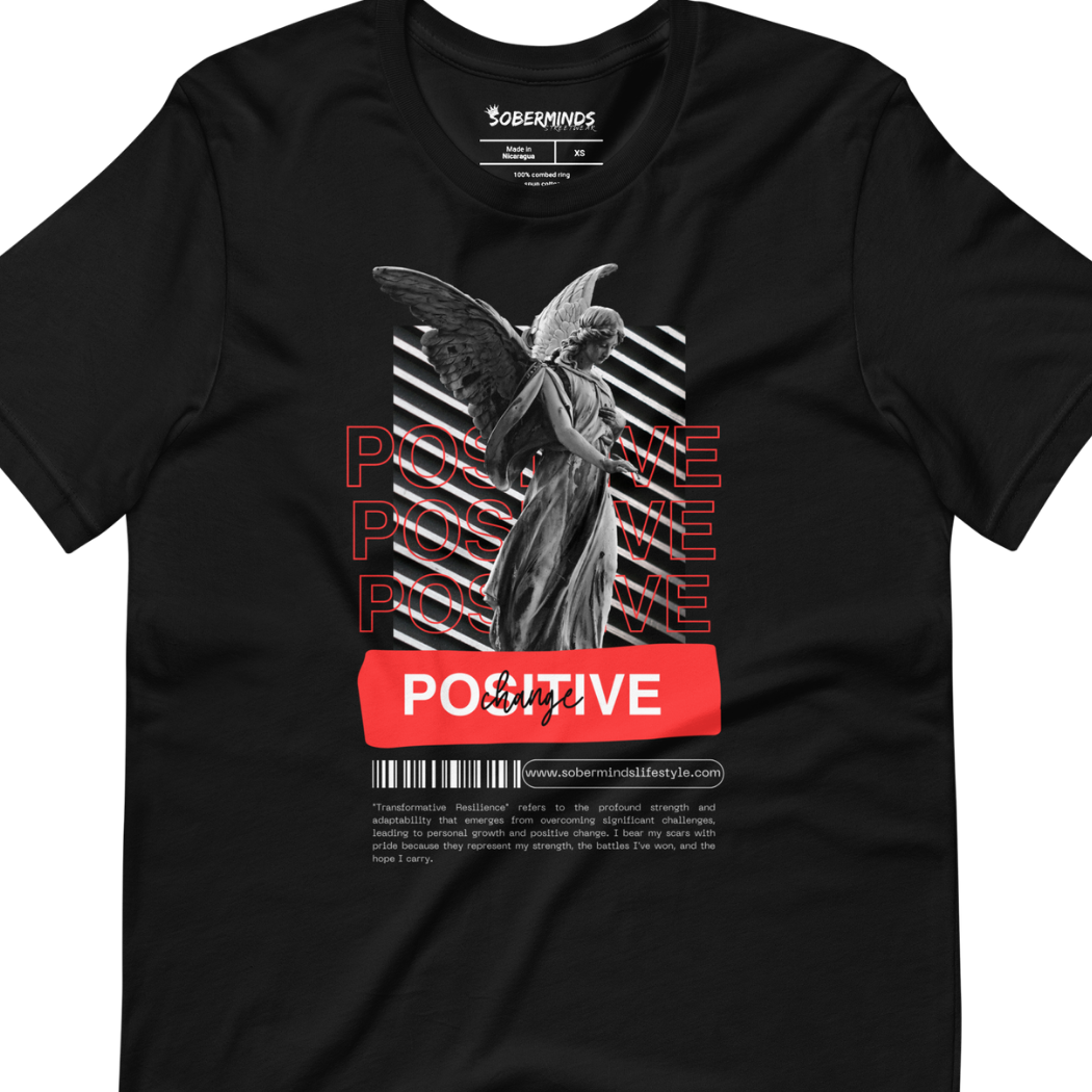Positive Change Recovery Tee by Soberminds, recovery tee product image