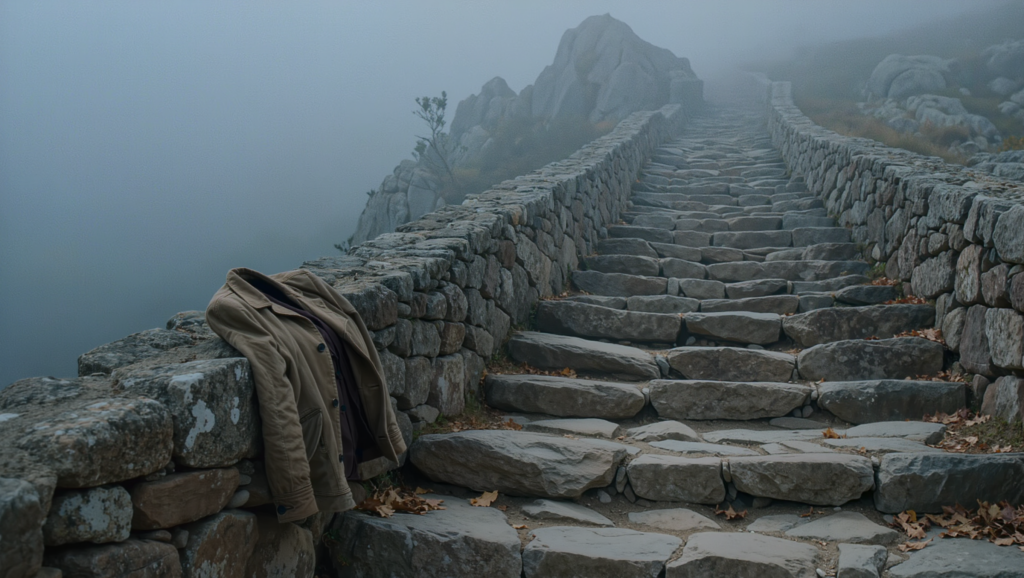 identity change in recovery — leaving the old version of yourself on the path behind you