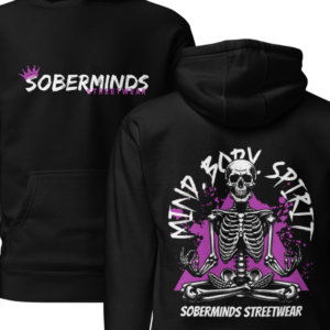 Mind Body Spirit Recovery Hoodie by Soberminds, recovery hoodie product image