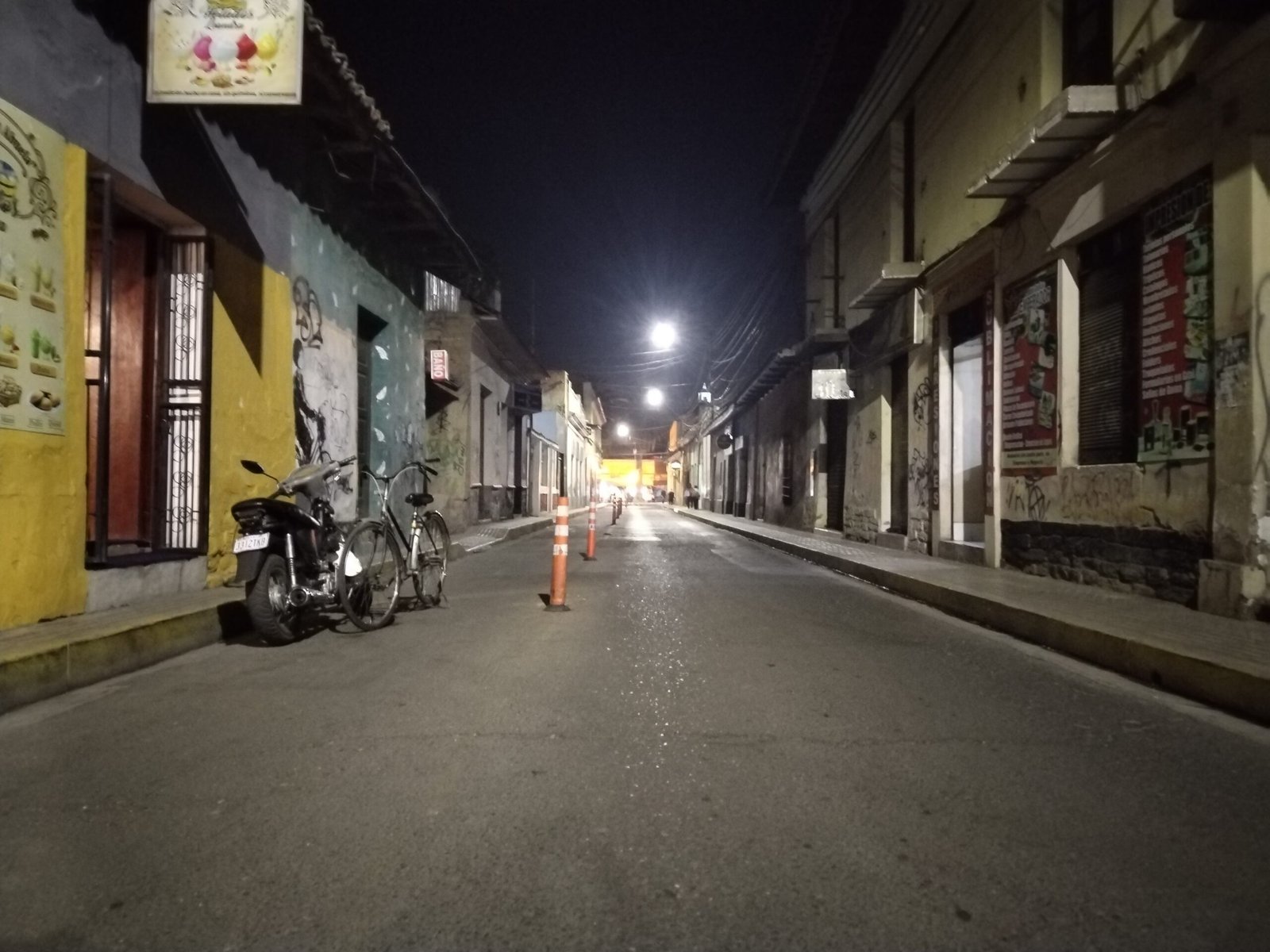 An empty street.