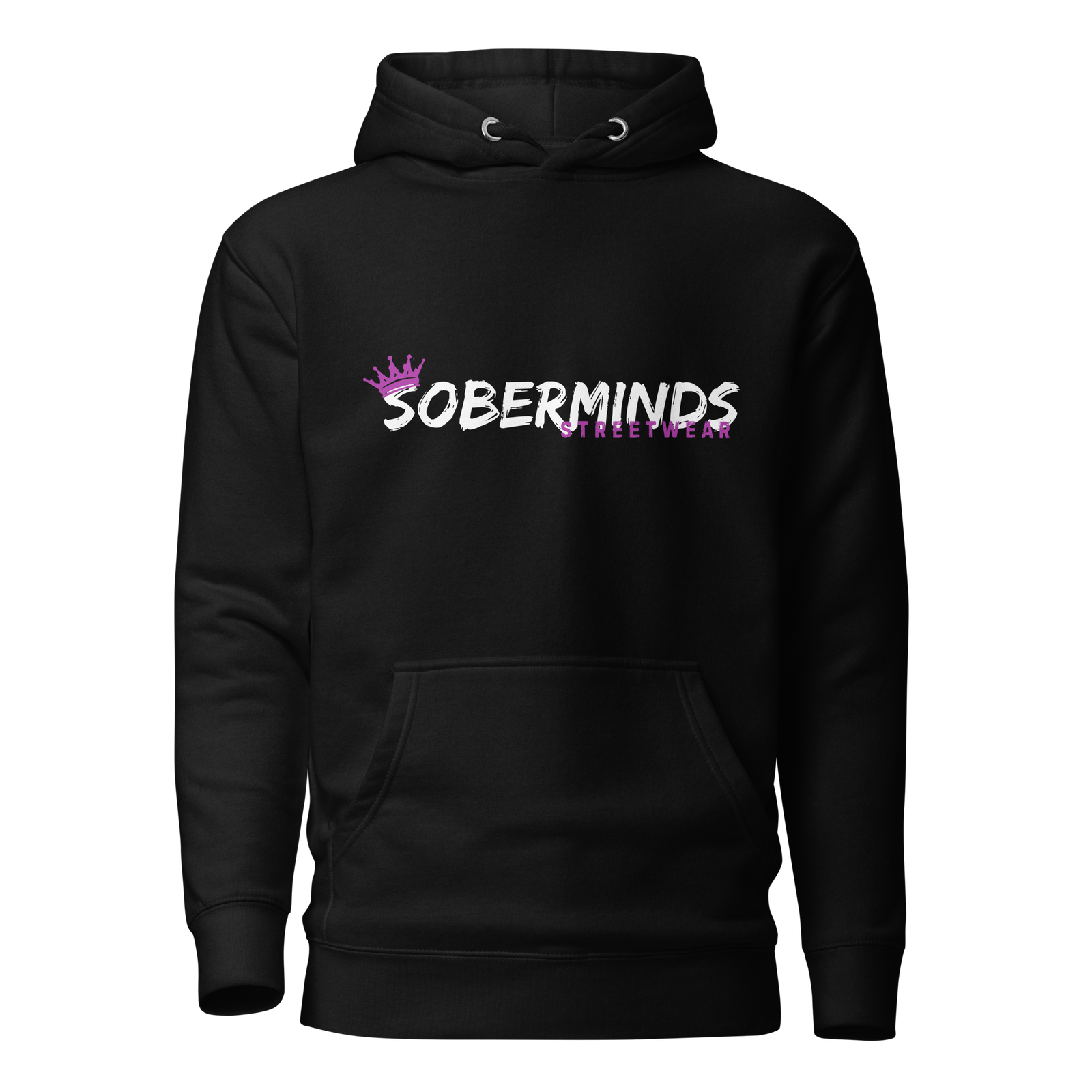 Mind Body Spirit Recovery Hoodie by Soberminds, front view of recovery hoodie