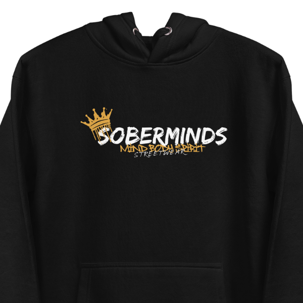 Soberminds Original Crown Hoodie — Black - Image 5