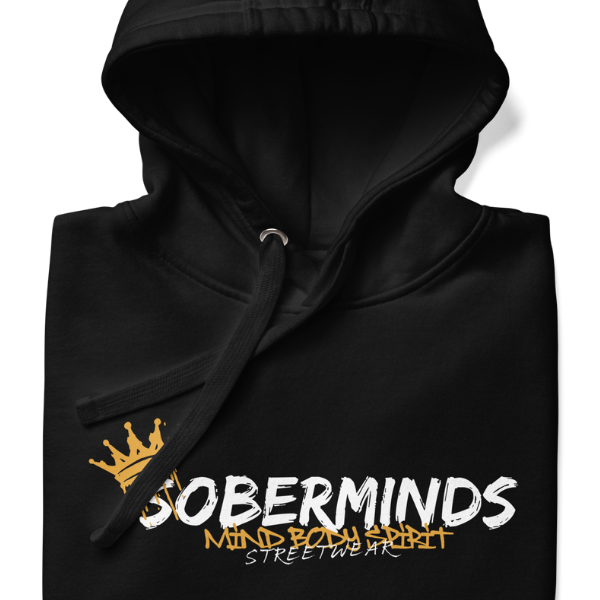 Soberminds Original Crown Hoodie — Black - Image 3