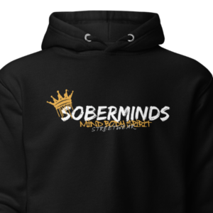 Soberminds Original Crown Hoodie — Black