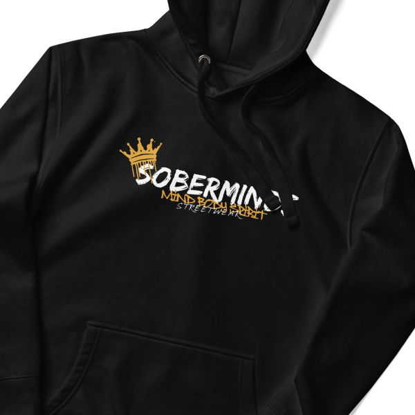 Soberminds Original Crown Hoodie — Black - Image 2