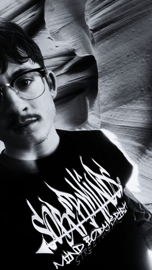 Mark Tuten, founder of Soberminds, wearing a Soberminds tee